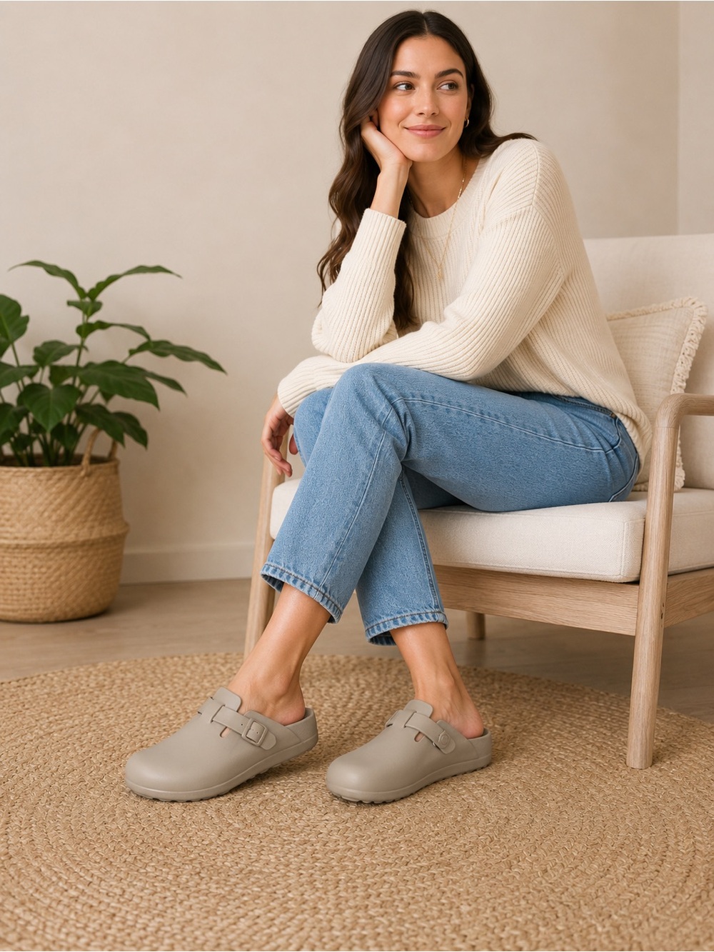 LUG Sports Athletic Club BNWT Taupe Comfort Clogs Size M